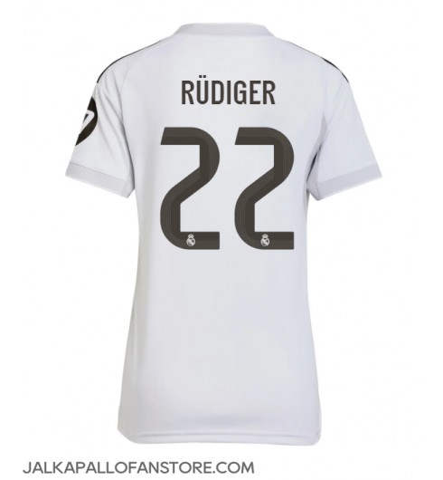Real Madrid Antonio Rudiger #22 Kotipaita Naisten 2025-26 Lyhythihainen Real Madrid Antonio Rudiger #22 Kotipaita Naisten 2025-26 Lyhythihainen